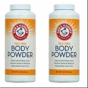 ✨NEW - Lot of 2 - Arm & Hammer Talc-Free Body Powder, 5 oz
